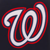 Washington Nationals - JH Design Reversible Fleece Jacket with Faux Leather Sleeves - Navy/White