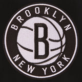 Brooklyn Nets Reversible Wool Jacket - Embroidered Logos JH Design Black