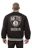 Brooklyn Nets  Embroidered Handmade Wool Jacket - Black