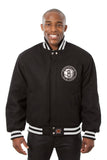 Brooklyn Nets  Embroidered Handmade Wool Jacket - Black