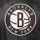 Brooklyn Nets Full Leather Jacket - Black