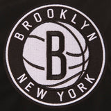 Brooklyn Nets JH Design Lightweight Nylon Bomber Jacket – Black