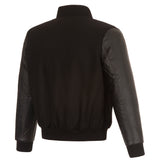 NHRA JH Design Wool & Leather Reversible Jacket w/ Embroidered Logos - Black - J.H. Sports Jackets