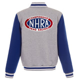NHRA JH Design Two-Tone Reversible Fleece Jacket - Gray/Royal - J.H. Sports Jackets
