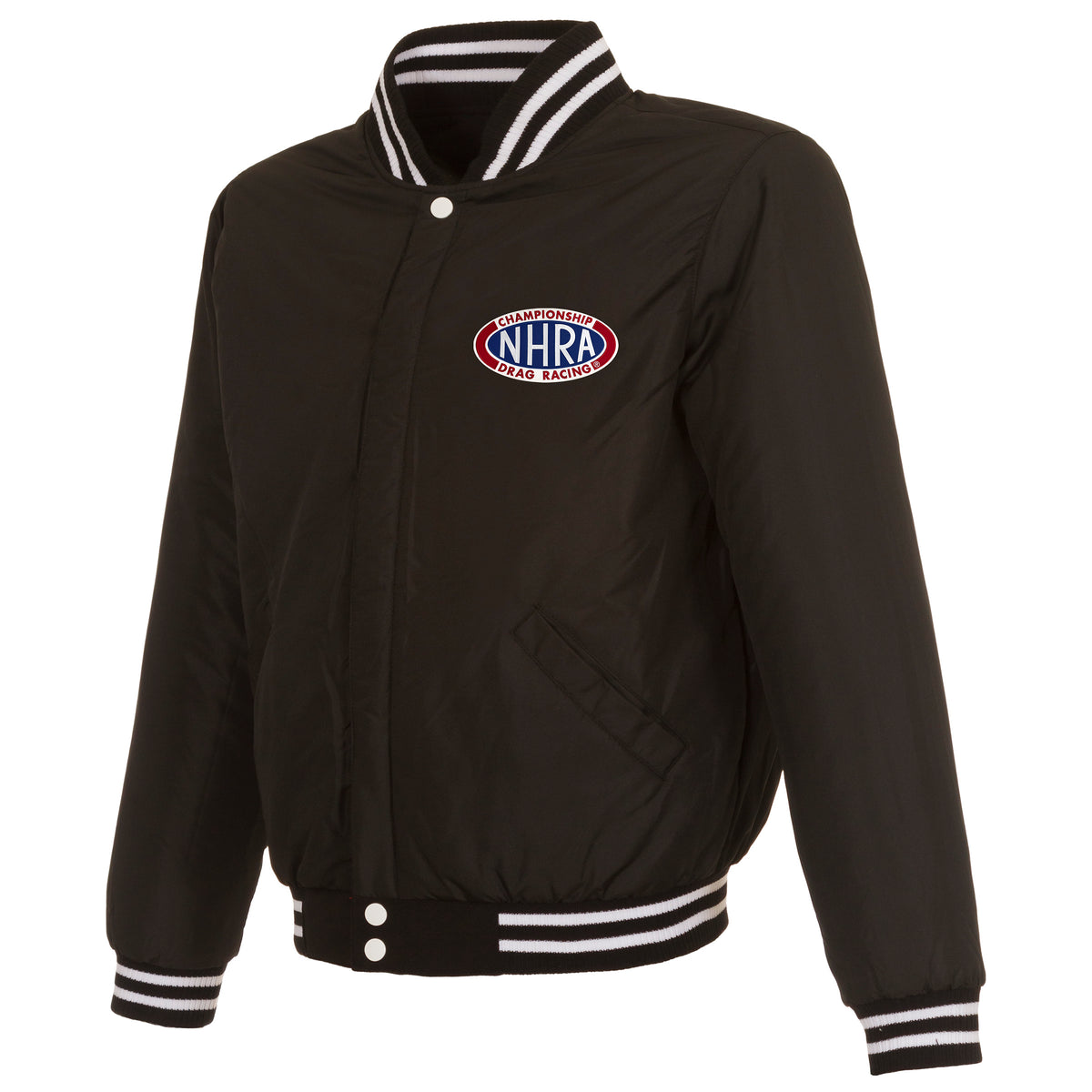 NHRA JH Design Reversible Fleece Jacket with Faux Leather Sleeves ...