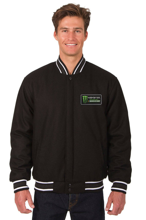 Monster Energy NASCAR Cup Series Wool Varsity Jacket - Black