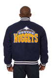 Denver Nuggets Embroidered Handmade Wool Jacket - Navy