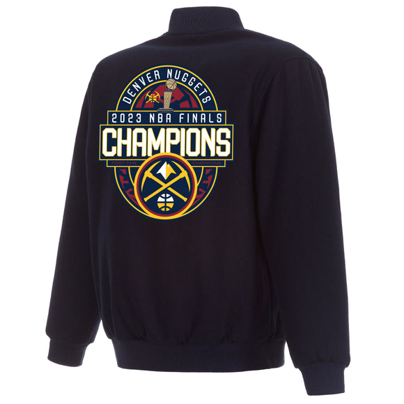 Denver Nuggets 2023 NBA Finals Champions Reversible Wool Full-Snap Jacket-Navy - J.H. Sports Jackets