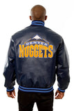 Denver Nuggets Full Leather Jacket - Navy