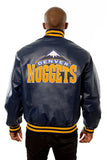 Denver Nuggets Full Leather Jacket - Navy