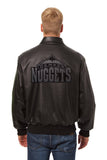 Denver Nuggets Full Leather Jacket - Black/Black