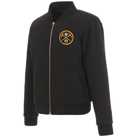 Denver Nuggets JH Design Reversible Women Fleece Jacket - Black