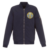 Denver Nuggets JH Design Lightweight Nylon Bomber Jacket – Navy