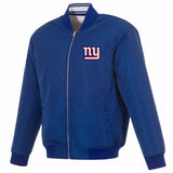 New York Giants Reversible Full-Zip Flight Jacket - J.H. Sports Jackets