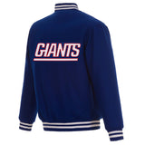 New York Giants Reversible Wool Jacket - Royal Blue