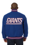 New York Giants JH Design Wool Handmade Full-Snap Jacket - Royal - J.H. Sports Jackets