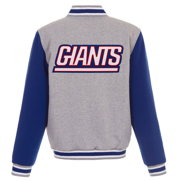 New York Giants Two-Tone Reversible Fleece Jacket - Gray/Royal