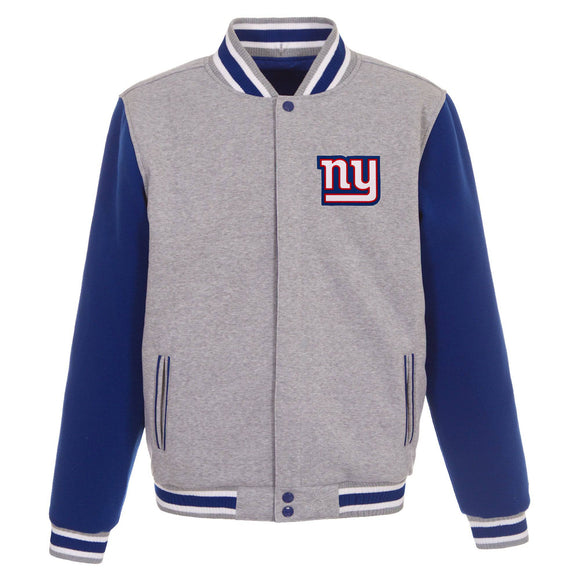 New York Giants Two-Tone Reversible Fleece Jacket - Gray/Royal