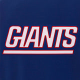 New York Giants - JH Design Reversible Fleece Jacket with Faux Leather Sleeves - Royal/White