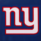 New York Giants - JH Design Reversible Fleece Jacket with Faux Leather Sleeves - Royal/White