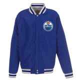 Edmonton Oilers Two-Tone Reversible Fleece Jacket - Gray/Royal