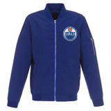 Edmonton Oilers JH Design Lightweight Nylon Bomber Jacket – Royal