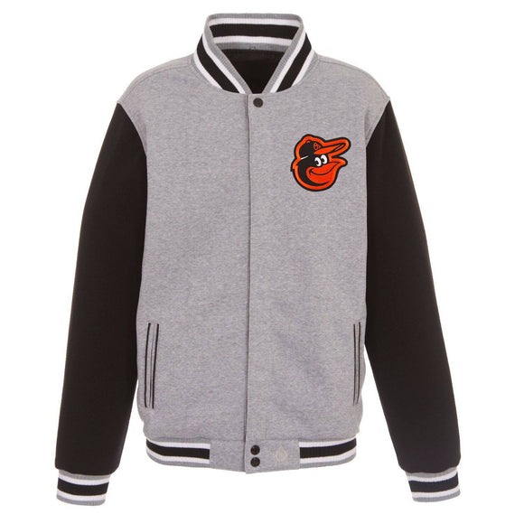 Baltimore Orioles Two-Tone Reversible Fleece Jacket - Gray/Black