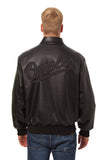 Baltimore Orioles Full Leather Jacket - Black/Black