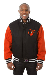 Baltimore Orioles Embroidered Wool Jacket - Black/Orange