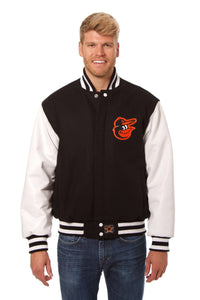 Baltimore Orioles Two-Tone Wool and Leather Jacket - Black