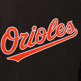 Baltimore Orioles Wool & Leather Reversible Jacket w/ Embroidered Logos - Black