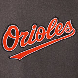 Baltimore Orioles Wool & Leather Reversible Jacket w/ Embroidered Logos - Charcoal/Black