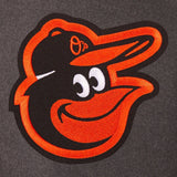 Baltimore Orioles Wool & Leather Reversible Jacket w/ Embroidered Logos - Charcoal/Black