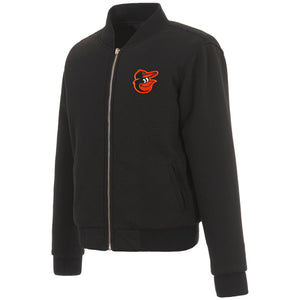 Baltimore Orioles JH Design Reversible Women Fleece Jacket - Black