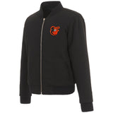 Baltimore Orioles JH Design Reversible Women Fleece Jacket - Black