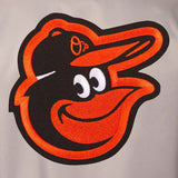 Baltimore Orioles Poly Twill Varsity Jacket - Gray/Black