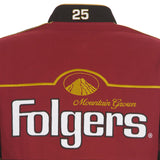 Tim Richmond JH Design NASCAR Folgers Uniform Full-Snap Jacket Maroon/Black - J.H. Sports Jackets