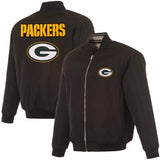 Green Bay Packers Reversible Full-Zip Flight Jacket - J.H. Sports Jackets