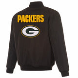 Green Bay Packers Reversible Full-Zip Flight Jacket - J.H. Sports Jackets