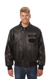 Green Bay Packers JH Design Tonal All Leather Jacket - Black/Black