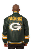 Green Bay Packers JH Design All Leather Jacket - Green/Yellow