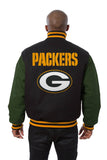 Green Bay Packers JH Design Wool Handmade Full-Snap Jacket - Black/Green