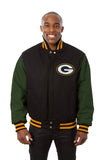 Green Bay Packers JH Design Wool Handmade Full-Snap Jacket - Black/Green