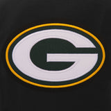 Green Bay Packers - JH Design Reversible Fleece Jacket with Faux Leather Sleeves - Black/White