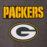 Green Bay Packers Wool & Leather Reversible Jacket w/ Embroidered Logos - Charcoal/Green