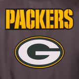 JH Design NFL Green Bay Packers Poly Twill Varsity Jacket - Black