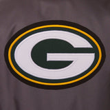 JH Design NFL Green Bay Packers Poly Twill Varsity Jacket - Black