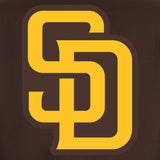 San Diego Padres  Poly Twill Varsity Jacket  JH Design - Brown