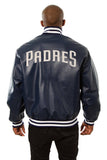 San Diego Padres Full Leather Jacket - Navy