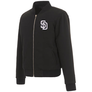 San Diego Padres JH Design Reversible Women Fleece Jacket - Black